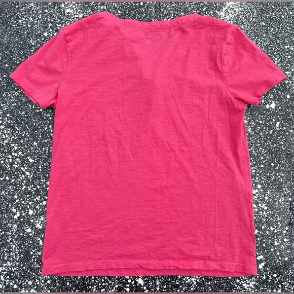 Tommy Hilfiger Pink V-Neck Top Sz Large - Picture 2 of 3